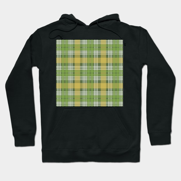 Green, White and Yellow Scottish Tartan Style Design Hoodie by MacPean